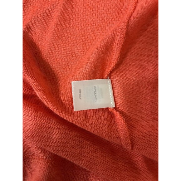 J. JILL Pure Jill Linen Cardigan Sweater Open Front Coral Long Size Small - Picture 6 of 7
